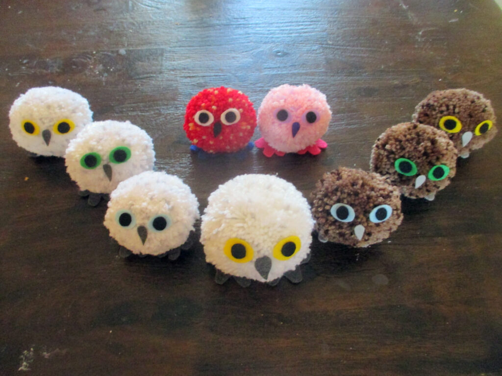Owls for Harry Potter party